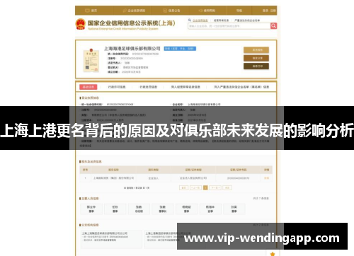 上海上港更名背后的原因及对俱乐部未来发展的影响分析