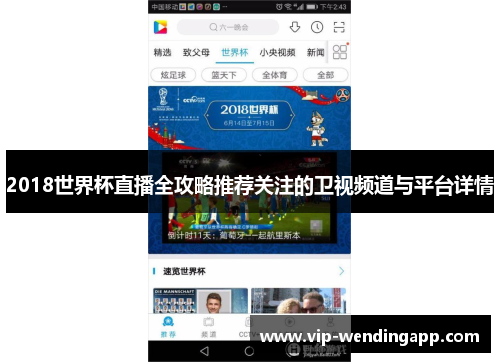 2018世界杯直播全攻略推荐关注的卫视频道与平台详情